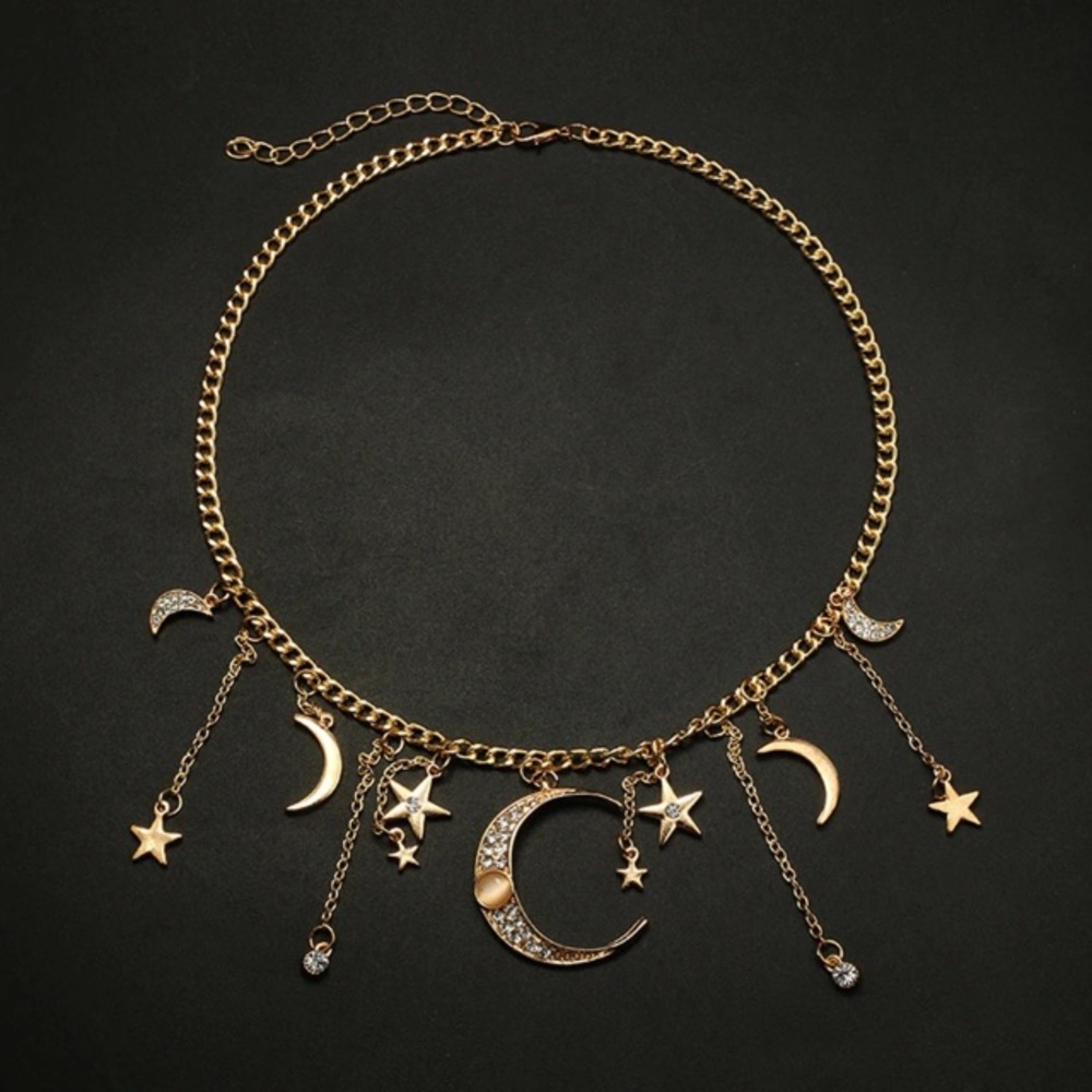 Moon necklaces stars cosmic galaxy Wicca goth sun - Picture 5 of 8